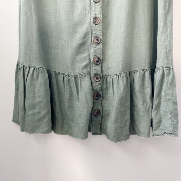 Showpo Women's Button Up V-Neck Ruffled Hem Casual T-Shirt Dress Size 6 - Picture 7 of 9